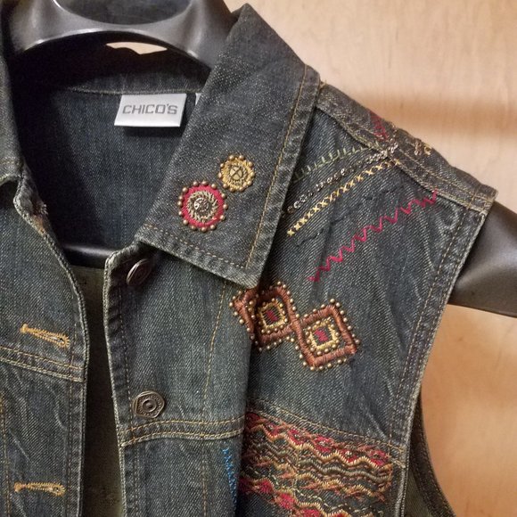 Chico's Denim Vest L - Picture 1 of 3